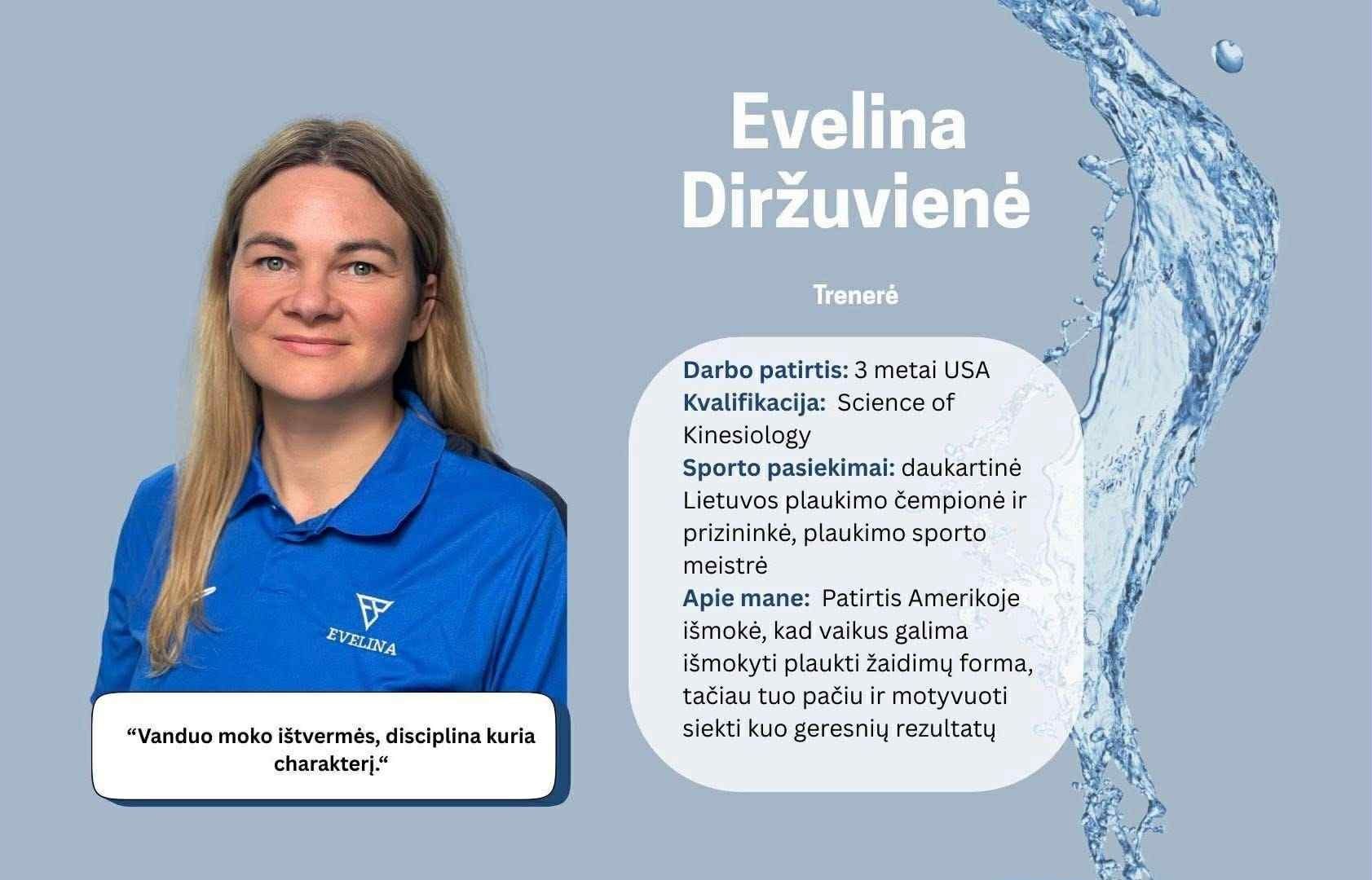 Vaikų plaukimo trenerė Evelina Diržuvienė