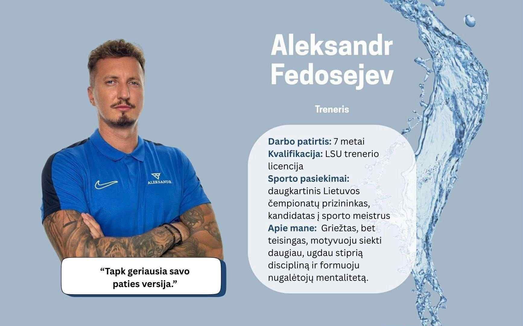 Vaikų plaukimo treneris Aleksandras Fedosejev